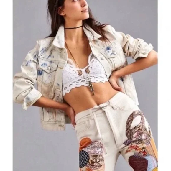 NWT! Free People Rumors Denim Jacket - Jones Tie Dye Blue - Size Small - Picture 5 of 7